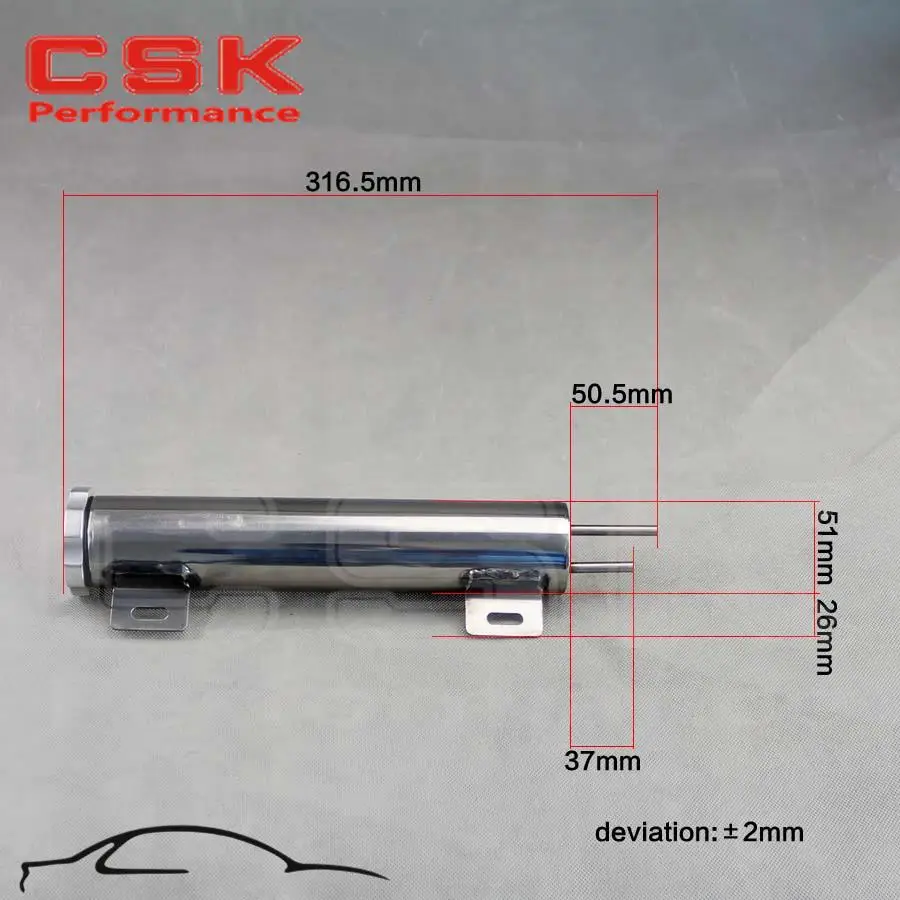 Универсальный переливной резервуар радиатора из нержавеющей стали 2 х10 дюйма 14