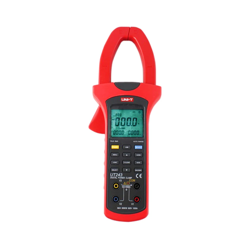UNI-T UT243 мощность и гармоники токовые клещи фазовый фактор измеритель мощности активная энергия USB интерфейс AC Ток Напряжение тест