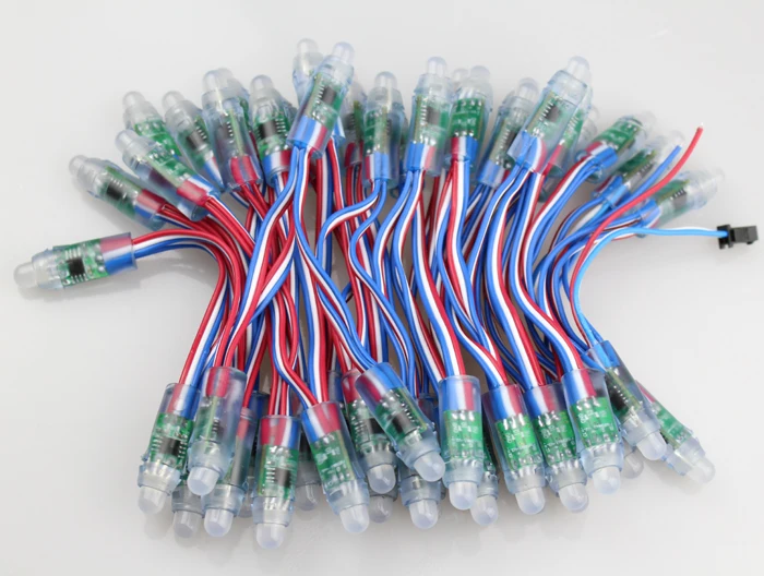 50 шт./лот 12 мм ws2811 led pixel module string 5v node/string Digital rgb полный цвет водонепроницаемый light