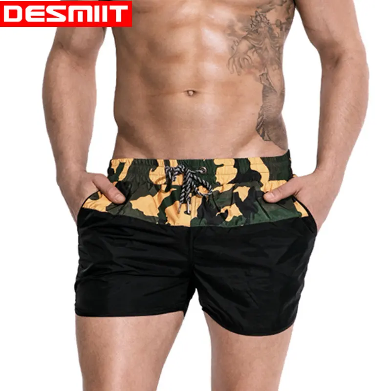 Desmiit Swimwear Men Shorts Nylon Light Thin Patchwork Camouflage Swimming for Trunks Plus Size Swimsuit2017 | Спорт и развлечения