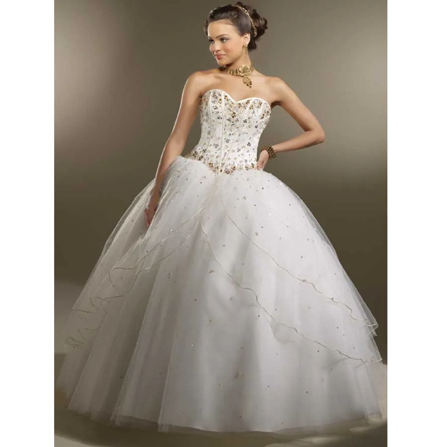 Ball Gown Beaded Soft Tulle Red Backless Bandage Sexy Victorian Quinceanera Dresses 2016 White with Crystals Custom Made | Свадьбы и