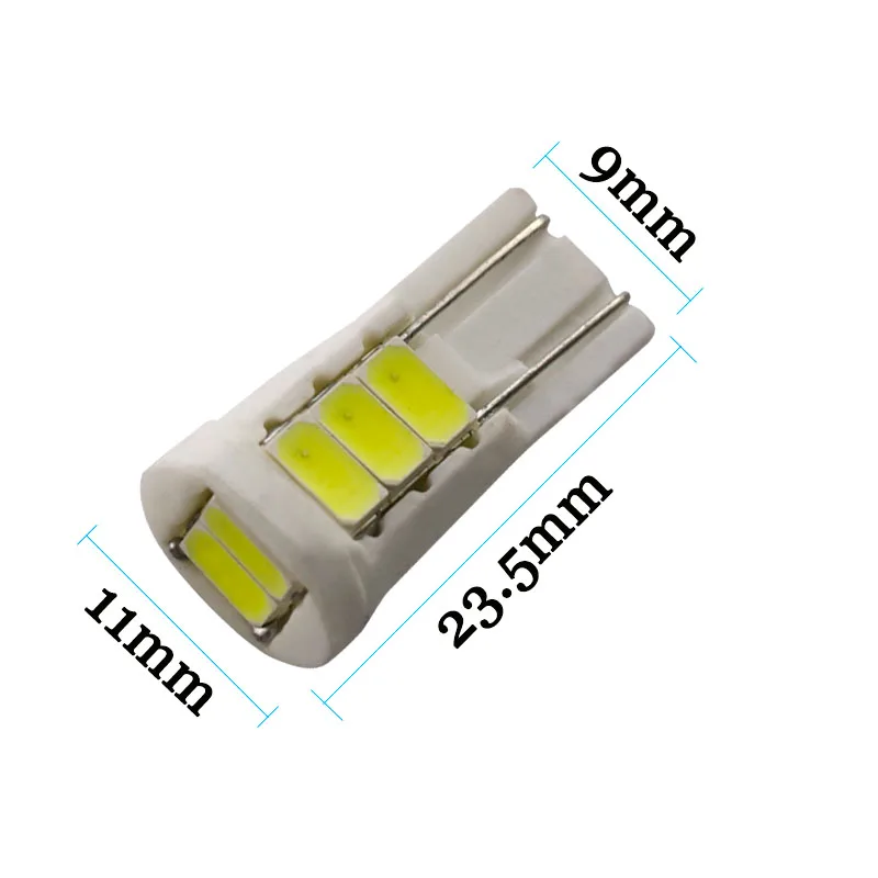 100 шт. W5W T10 Керамика 8 SMD 5630 Светодиодный светодиодный 5730 194 168 501 Клин сбоку номерных знаков свет лампы клин Парковка плафон белый
