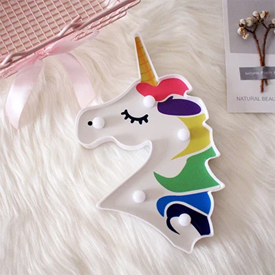 unicorn 2 Светодиодные лампы на батарейках для детской спальни, Ночной светильник, мультяшная лошадь, единорог, Русалка, Спящая светодиодная детская лампа, настольная лампа для детей, подарки - Испускаемый цвет: unicorn 2