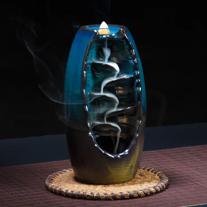 Креативный домашний рестурант Bouddha Декор шишки благовония горелка керамический обратный поток водопад дым ладан горелка Курильница держатель LF184
