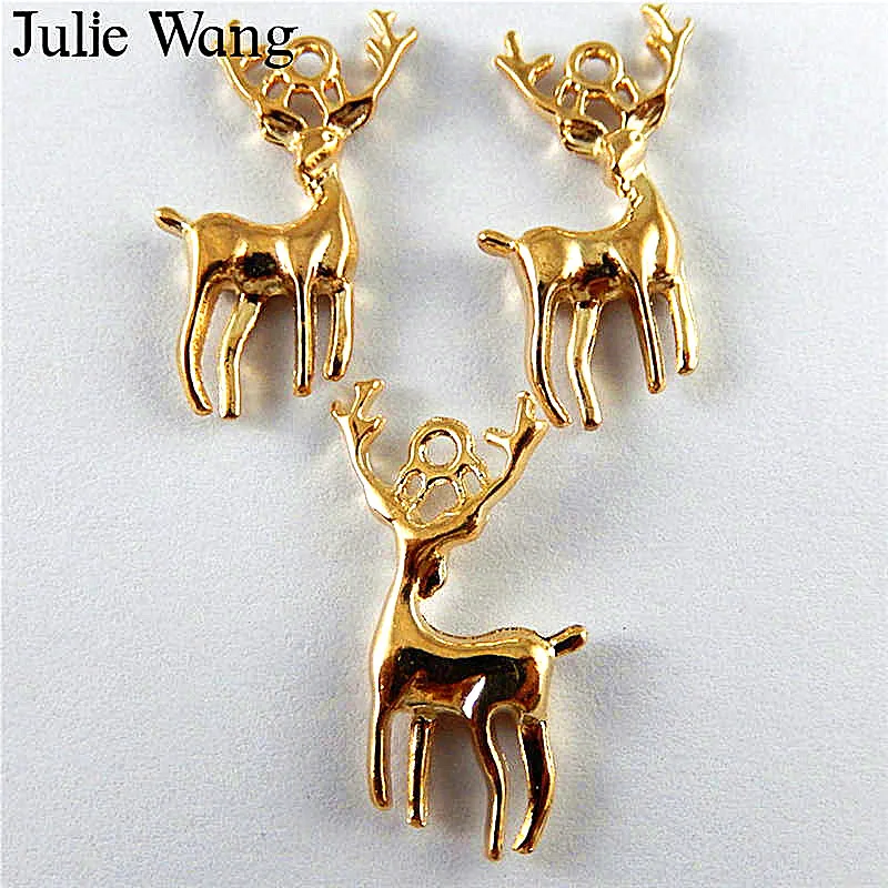 Julie Wang 20 шт. KC Glod Deers Подвеска из сплава DIY браслет ожерелье декоративная фурнитура