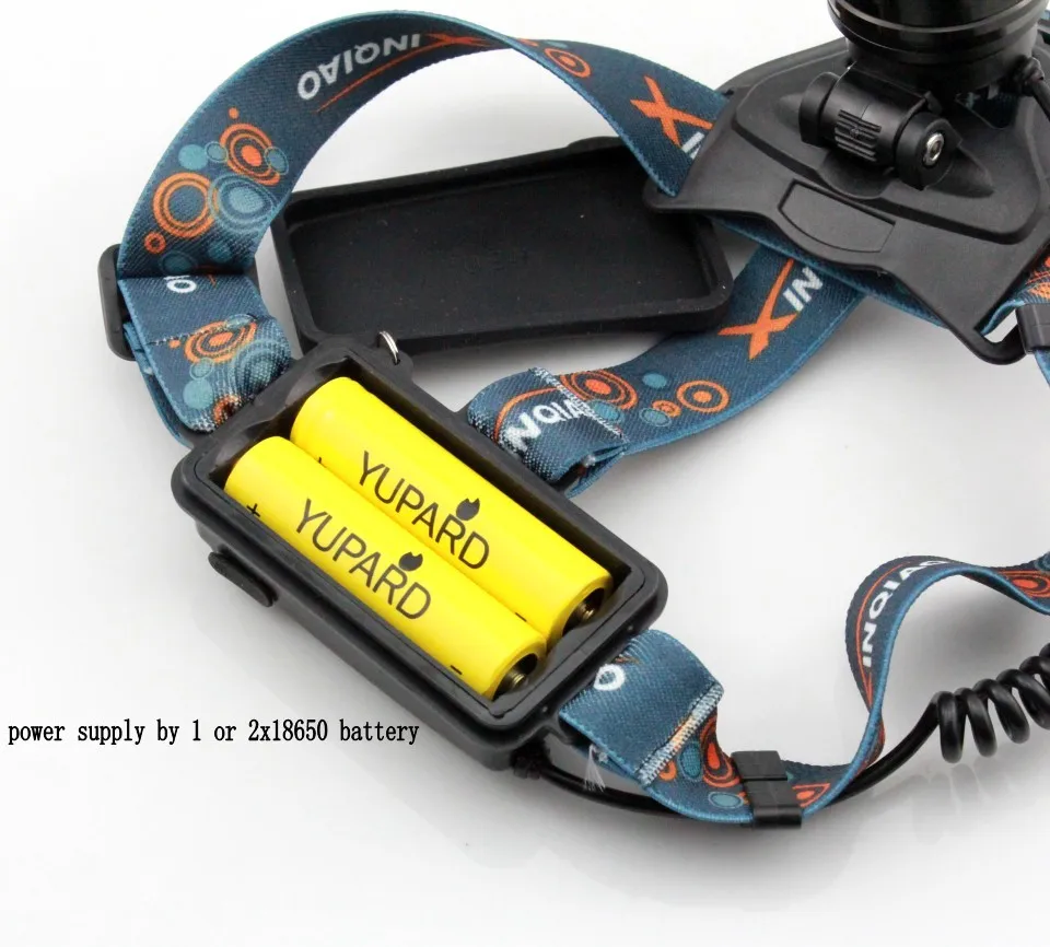 YUPARD zoomable Q5 5 Вт светодиодный налобный фонарь фонарик для кемпинга охоты Передний фонарь Перезаряжаемый 18650 аккумулятор красный лазер