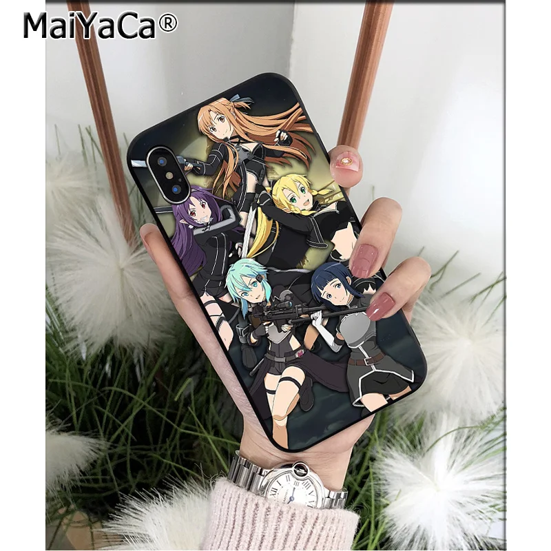 MaiYaCa аниме меч искусство онлайн ТПУ Мягкие аксессуары для телефона чехол iPhone X XS MAX