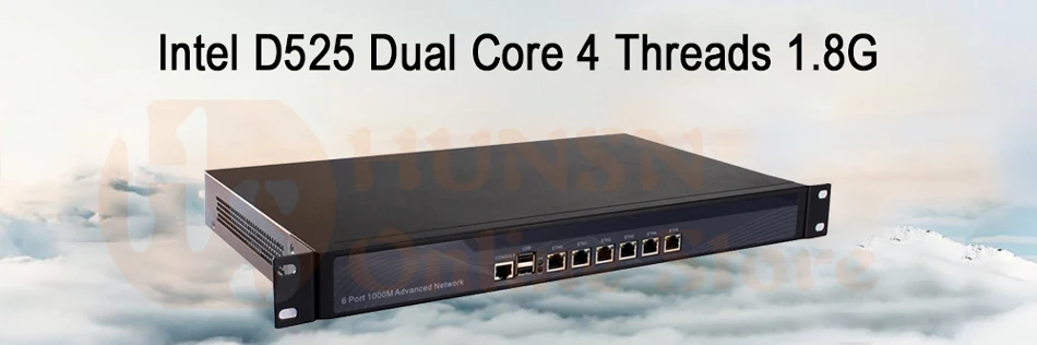 Брандмауэр Mikrotik Pfsense VPN принадлежности для сетевой безопасности маршрутизатор ПК четырехъядерный процессор Intel Atom D525 [HUNSN SA05R](6LAN/2USB2. 0/1COM/1VGA/вентилятора