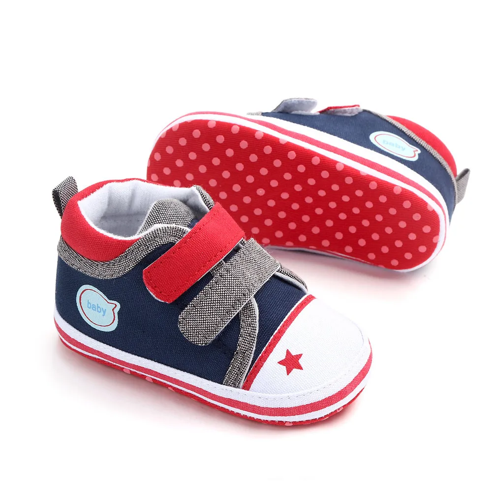 Парусиновая обувь для новорожденных милые повседневные Мультяшные ботинки на