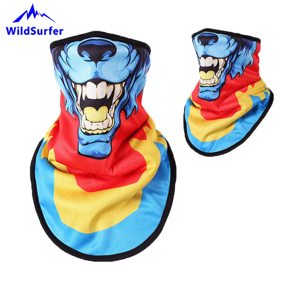 WildSurfer флисовые лыжные нагрудники с животным лицом Сноуборд Маска для всего лица