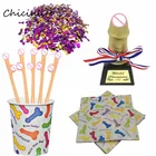 Chicinlife Willy бумажные салфетки для пениса чашки конфетти принадлежности для вечеринки-девичника Willy Drink соломинки Свадебные украшения для девичника