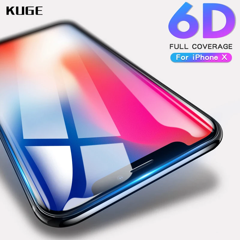6D полное покрытие закаленное стекло для iphone 8 7 6 6S Plus X XR xs max защита экрана защитное