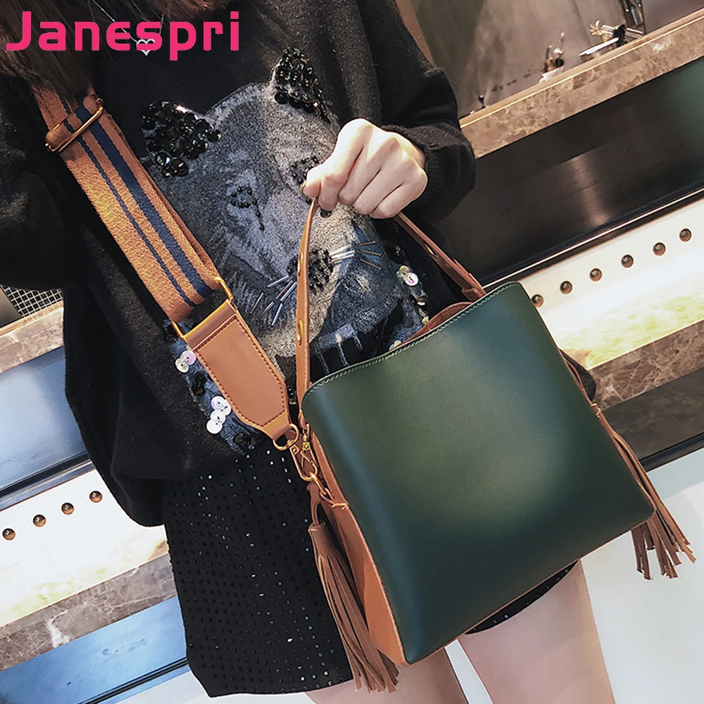 Janespri женская сумка с кисточками тоут высокого качества на плечо роскошная