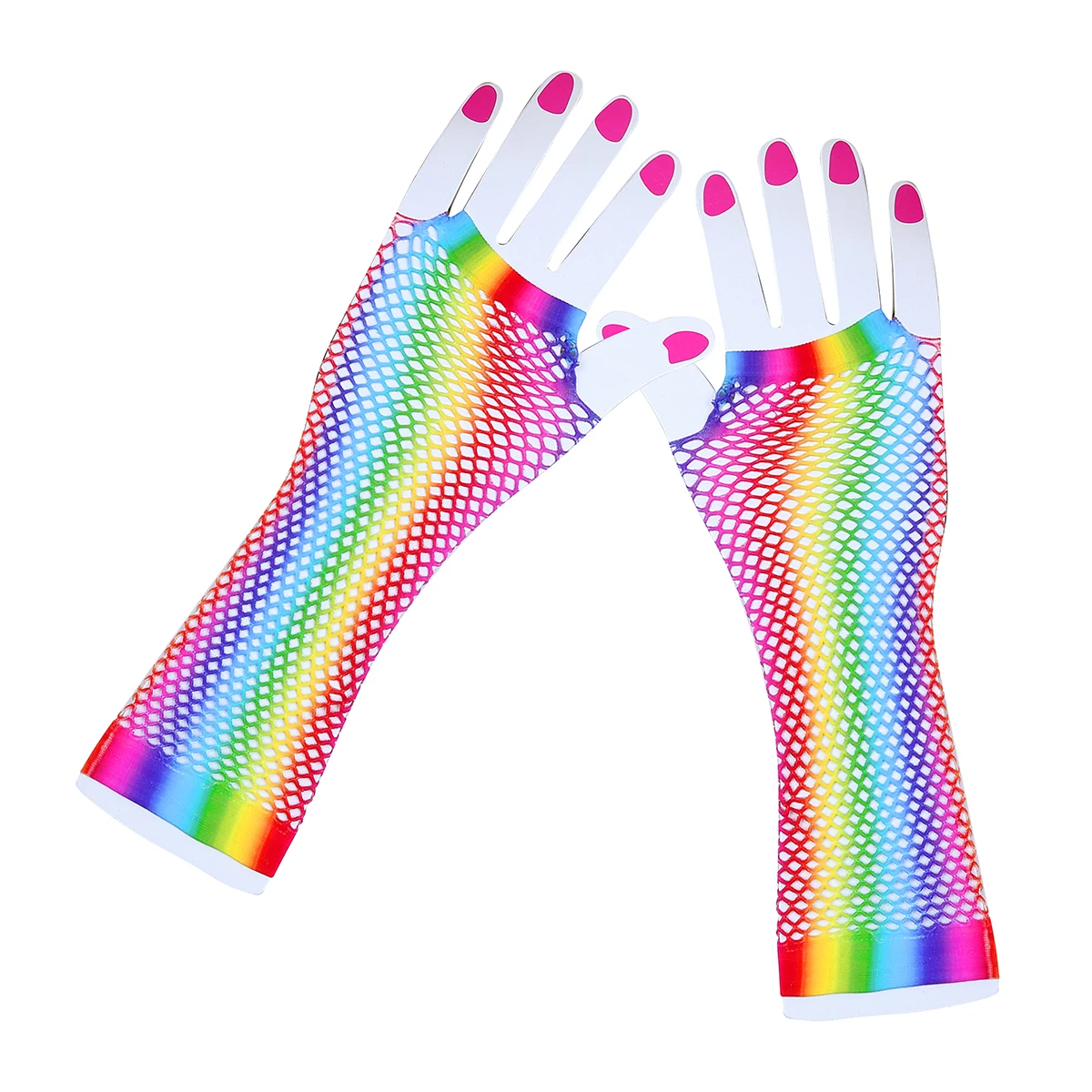 1 пара цветных женских нейлоновых эластичных перчаток в ретро стиле без пальцев