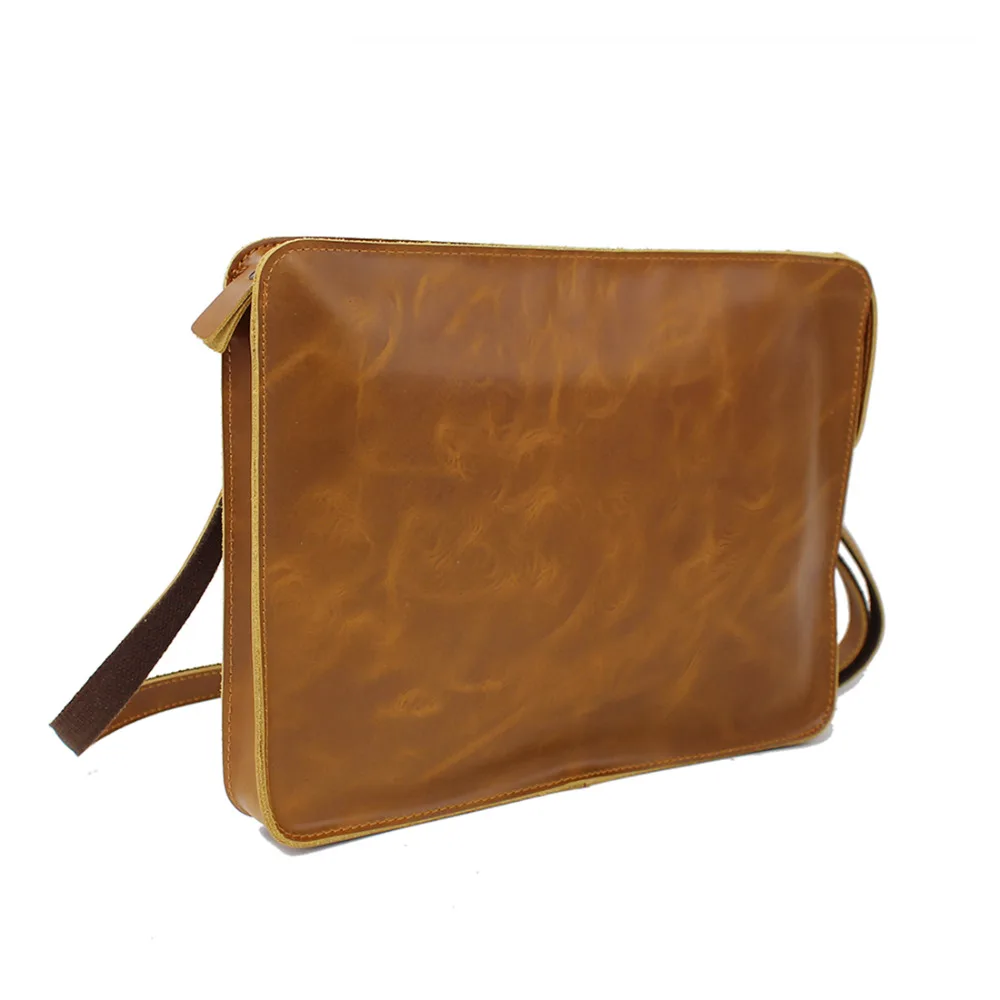 Мужская деловая сумка мессенджер из натуральной кожи через плечо для