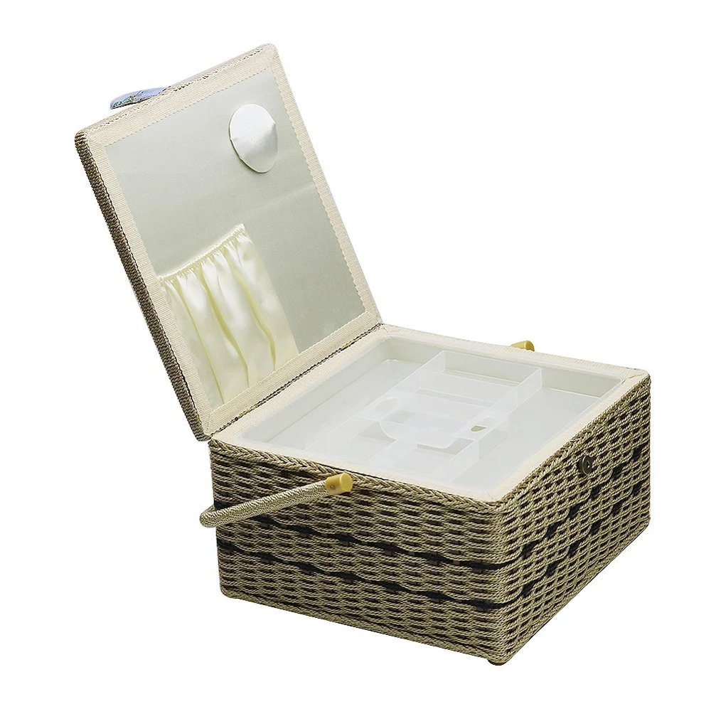 Домашняя большая корзина для шитья коробка хранения с ассорти инструментов из