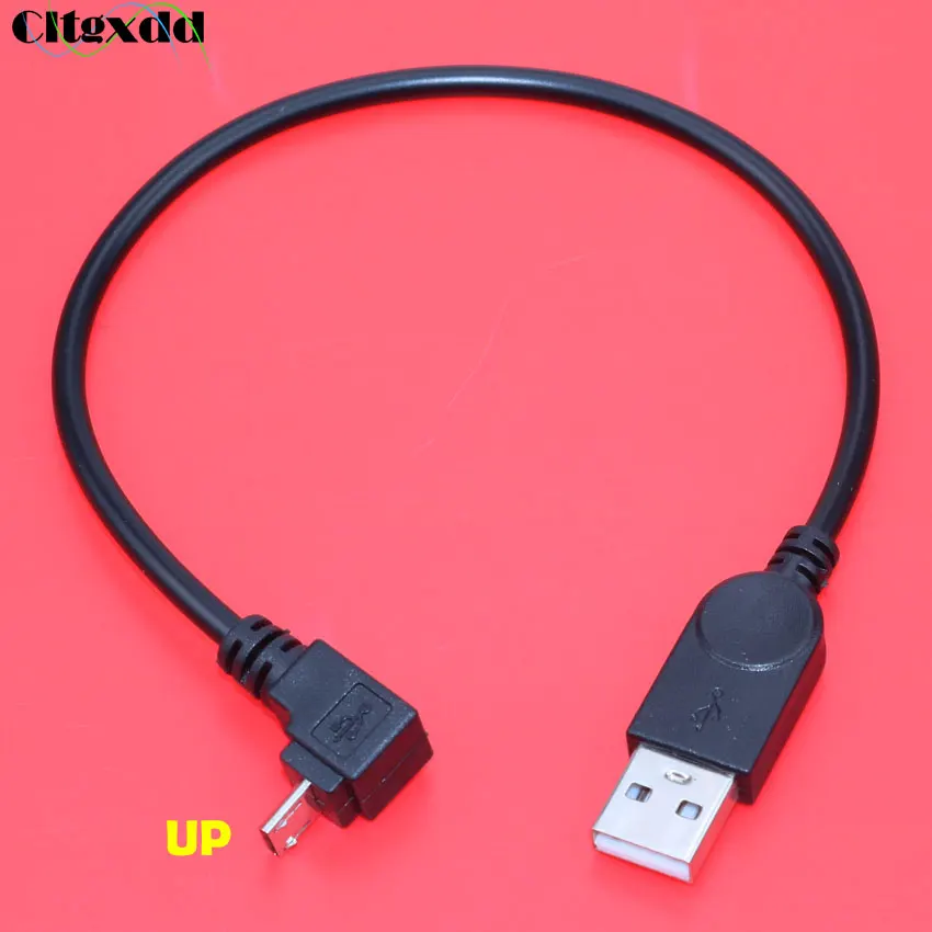 Cltgxdd 1 шт. Micro USB штекер 2 0 Мужской кабель для зарядки данных 90 градусов вверх вниз