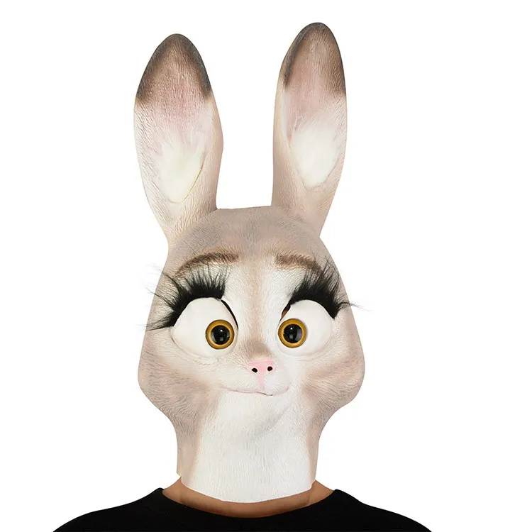 Mad Animal City Judy Милый мультфильм животное Ленивец Глава латекс маска полный уход за кожей лица Хэллоуин маскарад партии нарядное платье маскарадный костюм - Цвет: Mad Animal City Judy