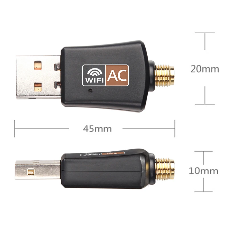 Мини USB WiFi адаптер 5 ГГц + 2 4 600 Мбит/с Беспроводной двухдиапазонный 802.11ac с антенной