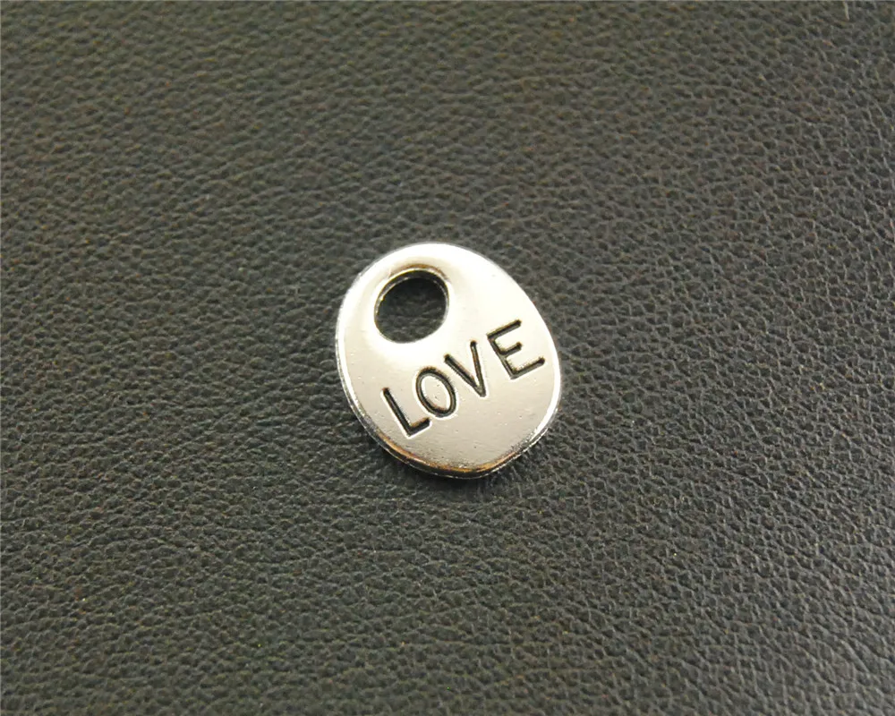 

15pcs Silver Color Round Love Letter Charm Handmade Charms Pendants Jewelry Findings 11x14mm A1651