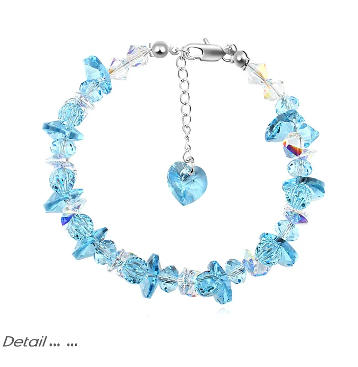 Модные Кристаллы от Swarovski браслет и браслет красочные драгоценные камни Браслеты Mujer Шарм браслет для женщин Свадебные украшения