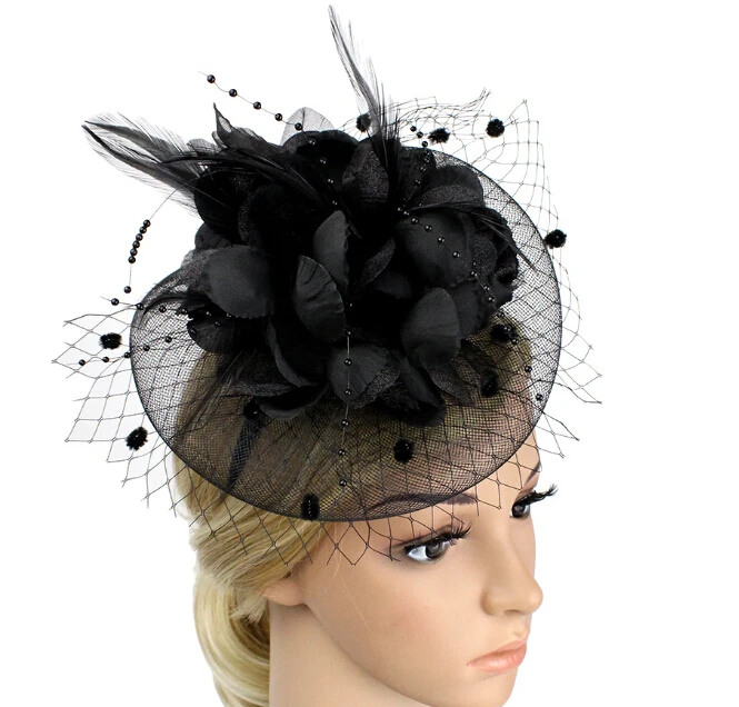 HIRIGIN Women Party Headwear Feather Hair Fascinator Clip Headband Mess Wedding Royal Races decore |