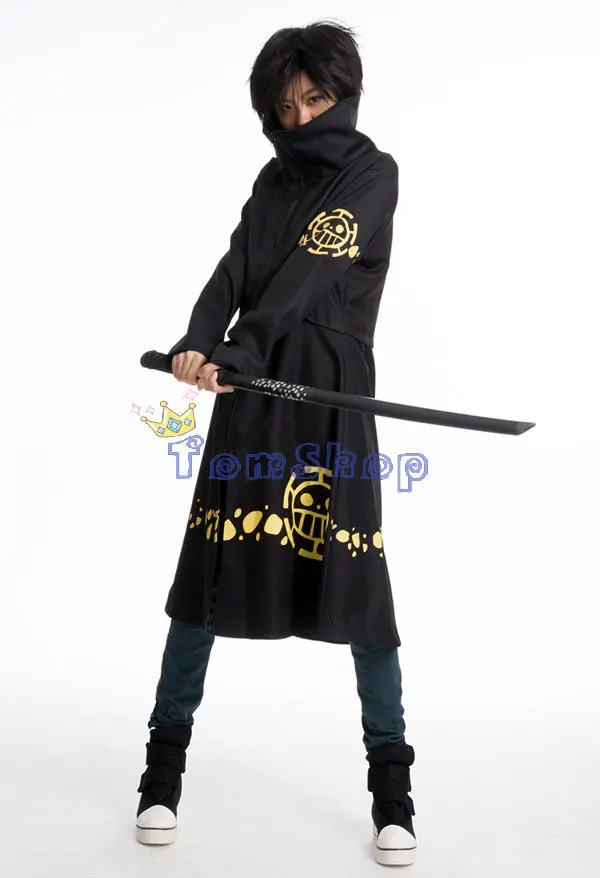 Одна деталь Трафальгар Ло из мультфильмов длинный плащ пальто на молнии