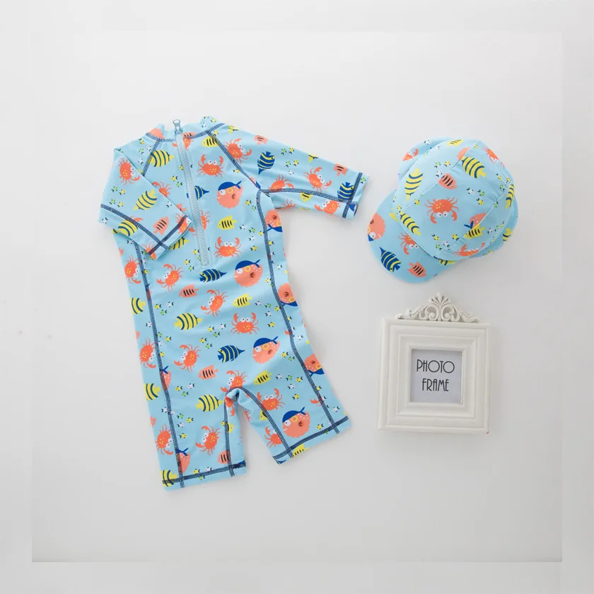 Детский костюм из двух предметов для мальчиков Солнцезащитный купальник с
