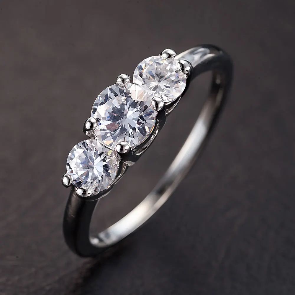 Exquisite White Gold rings with crystal CZ Cocktail Wedding Vintage Finger Ring woman accessories jewelry C30 | Украшения и