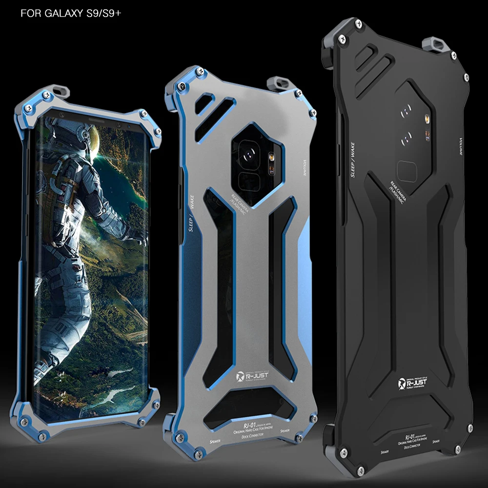 

R-JUST Gundam Metal Bumper Case For SAMSUNG Galaxy S9 Samsung S9 Plus S9+ Armor Doom Aluminum Shell Cases