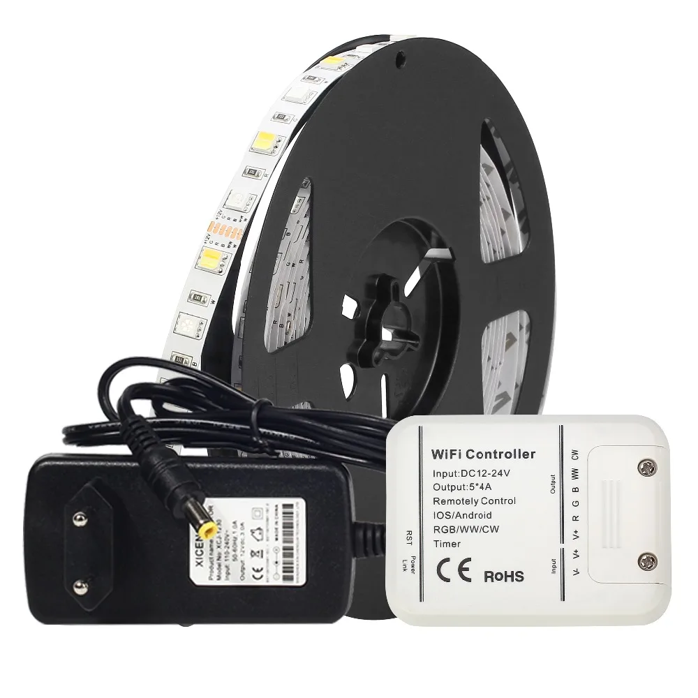 Светодиодная лента 5050 RGB + CCT с Wifi контроллером набор 12V Гибкая полоса светодиодный