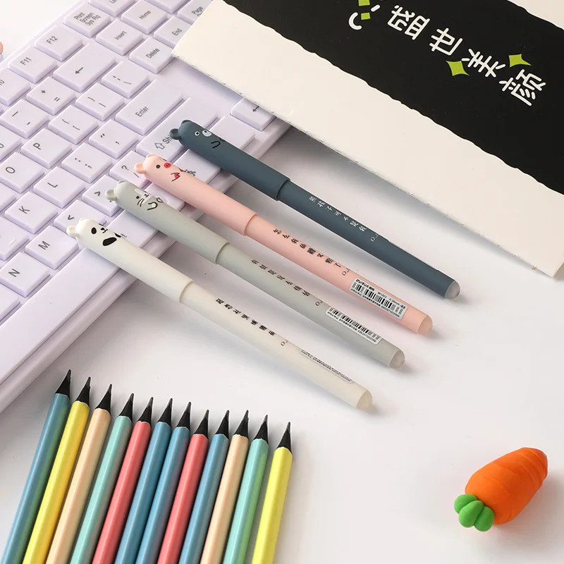2 шт. 0 35 мм Милая гелевая ручки с синими чернилами для письма Канцтовары Kawaii Papeleria
