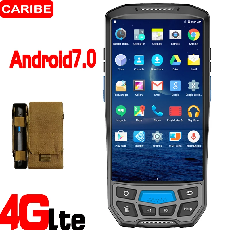 CARIBE Ручной Android 1D 2D считыватель штрих-кодов коллектор данных с 4G gps