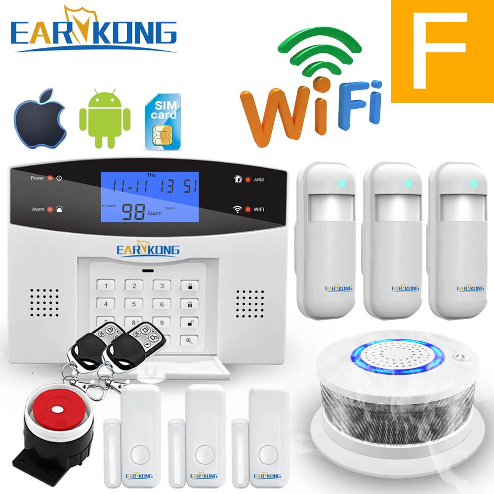 F Обновление Wi-Fi PSTN GSM домашняя охранная сигнализация Поддержка беспроводной и проводной детектор сигнализации умный дом устройство реле выход управление - Цвет: F
