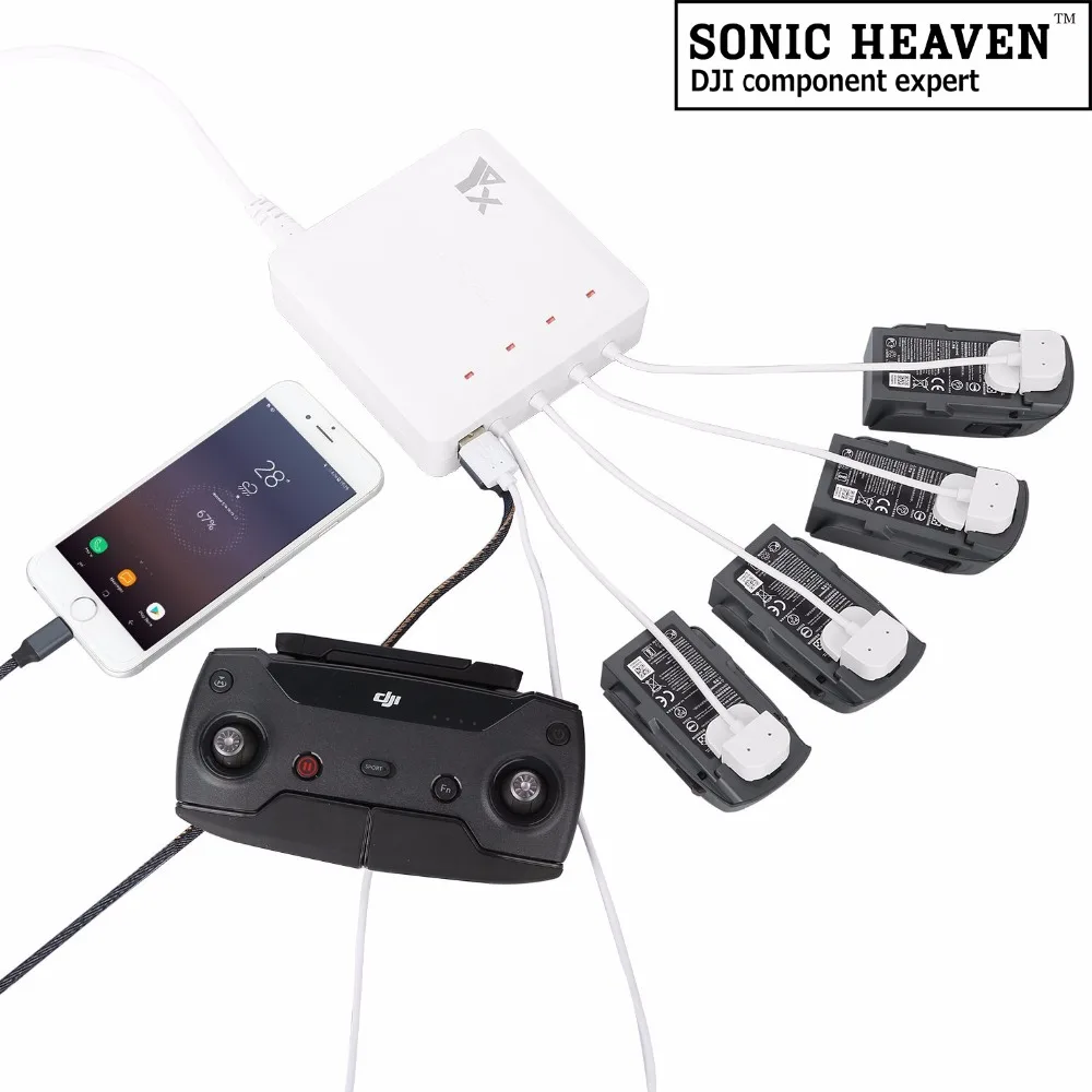 Зарядное устройство DJI Spark обновленное зарядное с 6 выходами для 4 батарей и 2