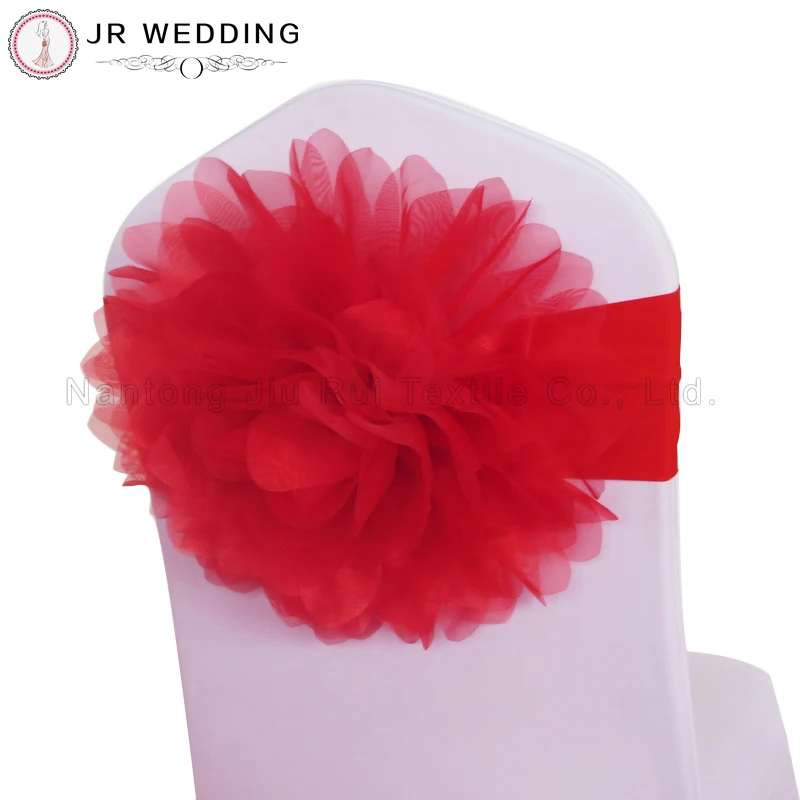 20 шт. красная органза под заказ красочный большой цветок большая Роза спандекс