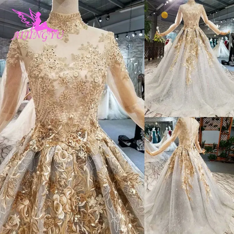 AIJINGYU Pricess Dress Vintage Gowns For Bride Real Images Elegant Luxury Bridal Stores Best Lace Wedding Dresses | Свадьбы и