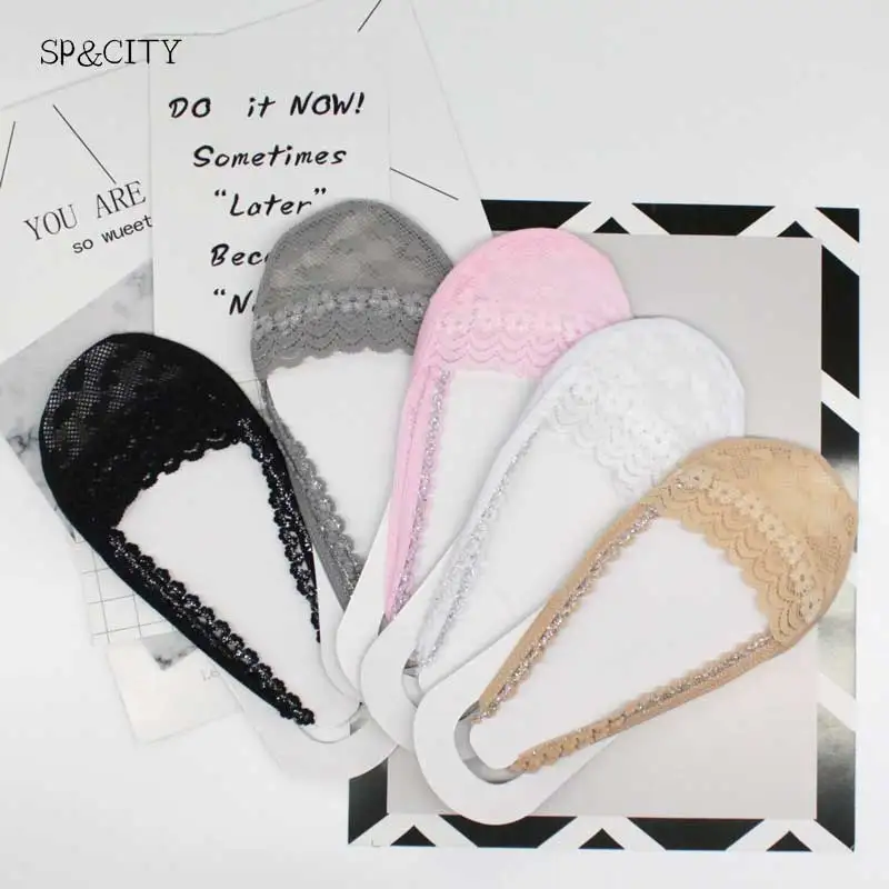 Летние невидимые носки на высоком каблуке тапочки мягкие женские тонкие белые