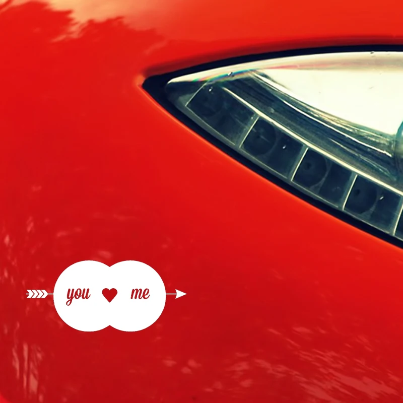 

YJZT 13.2CM*5.9CM You Love Me Arrow Through Heart Vinyl Decal Car Sticker Black/Silver C10-01980