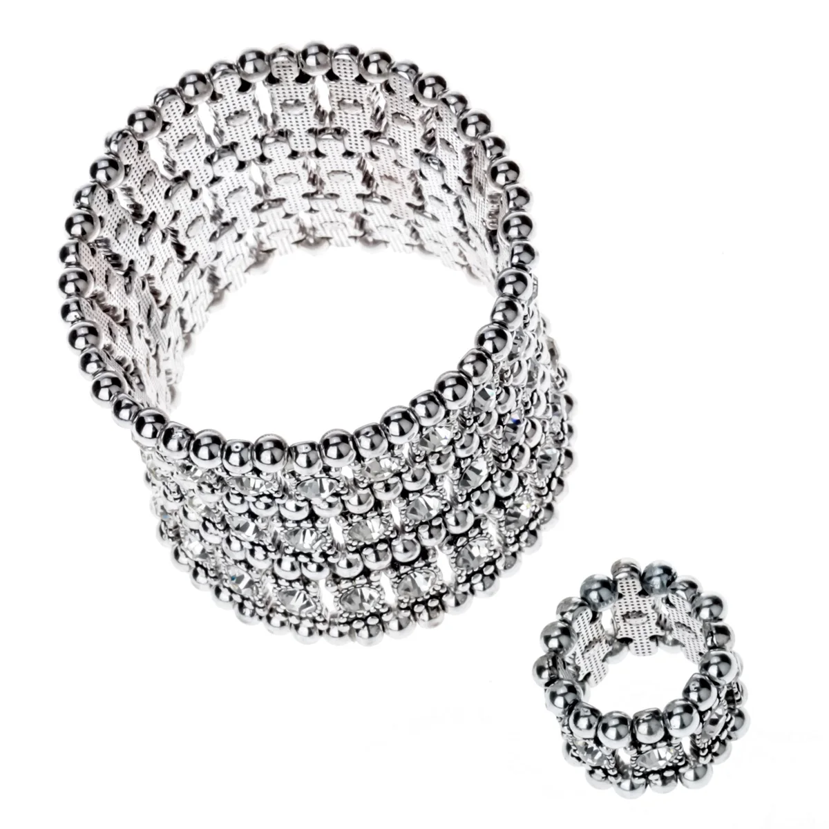 Многослойные Свадебные кольца с кристаллами B11|bracelet ring set|set weddingcrystal jewelry |