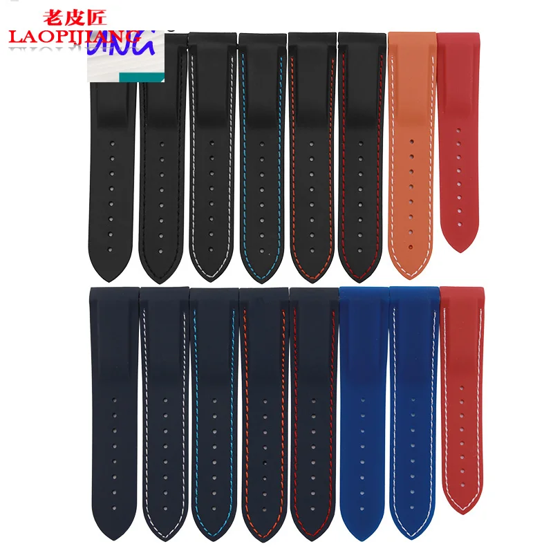 Ремешок для часов из силиконовой резины с изогнутым концом и пряжкой установки