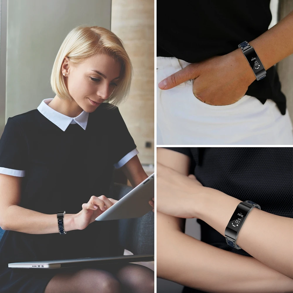 Металлические Ремешки для наручных часов Fitbit Charge 2 умные аксессуары звенья