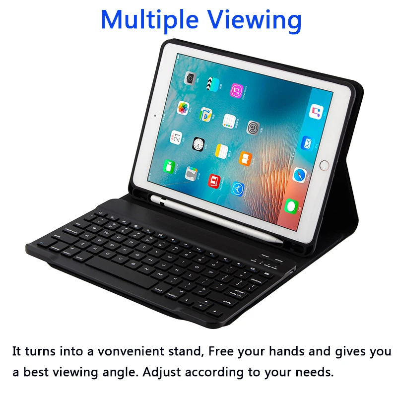 Съемный чехол-клавиатура с Bluetooth для Apple iPad Air 1 2 Pro 9 7 5 6 Новый 2017 2018 A1822 A1893