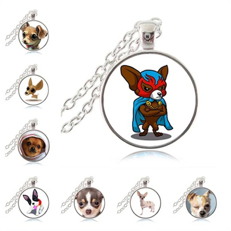 Чихуахуа арт изображение кулон ожерелье Супермен собака ювелирные изделия милый