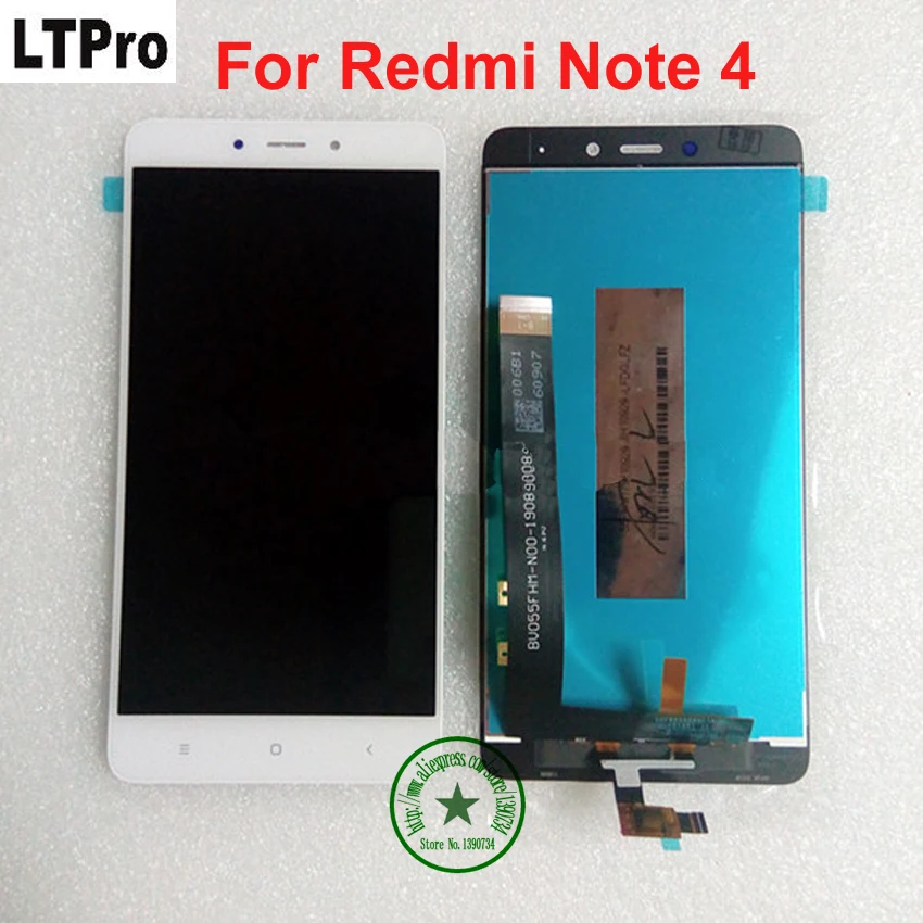 ЖК-дисплей с сенсорной панелью 5 дюйма и дигитайзером в сборе для Xiaomi Redmi note 4 note4 mtk