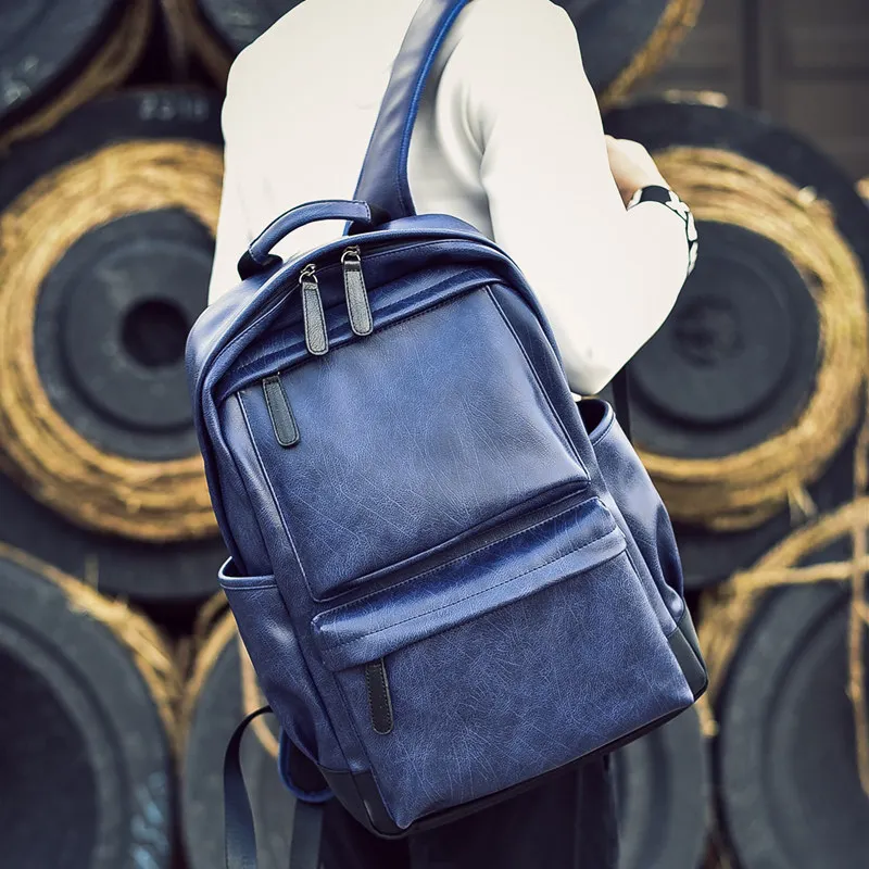 Новый рюкзак для отдыха мужчин и женщин путешествий из мягкой искусственной кожи