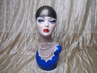 high quality fiberglass vintage female mannequin dummy head bust for earrings wigs hat jewelry display manikin heads