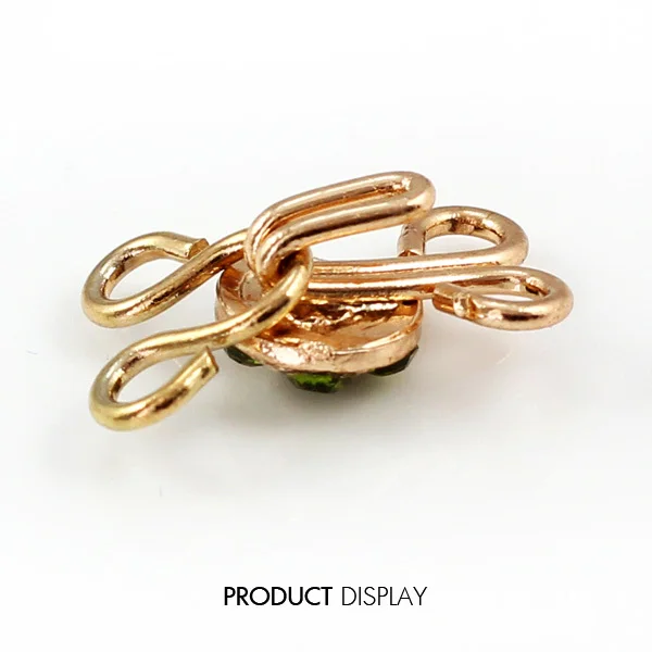 50 компл. Металлические золотые зеленые прозрачные стразы застежка на крючок для