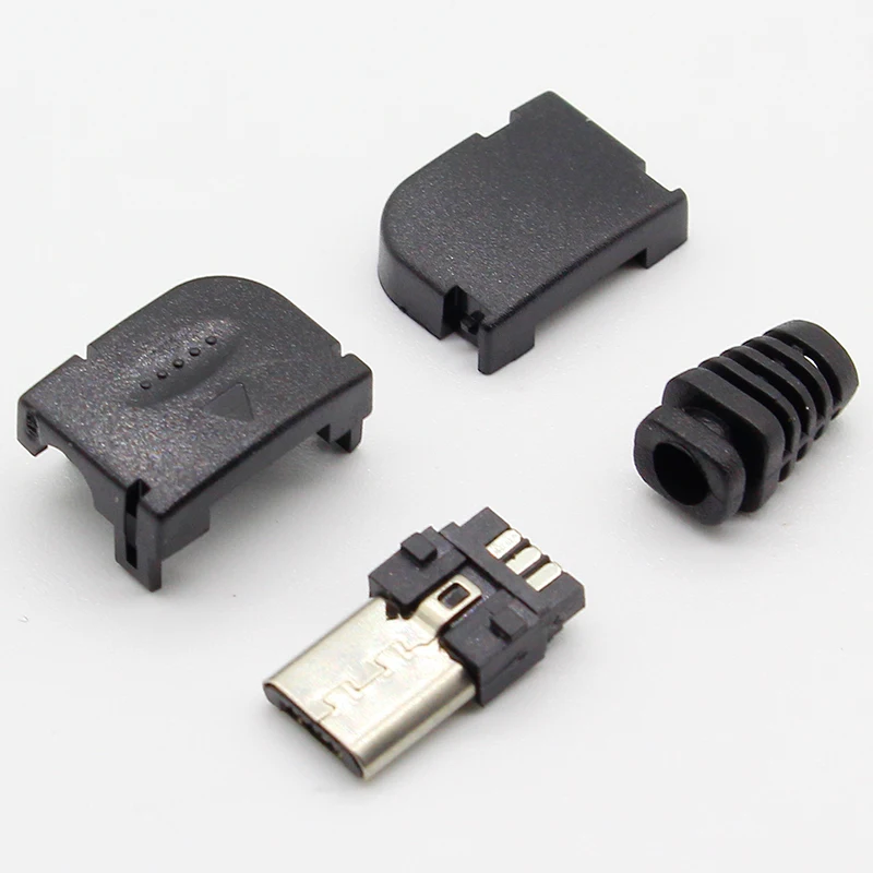 10 компл./лот Micro 5P USB штекер Тип припоя хвост шт. Штепсель для зарядки 90 градусов