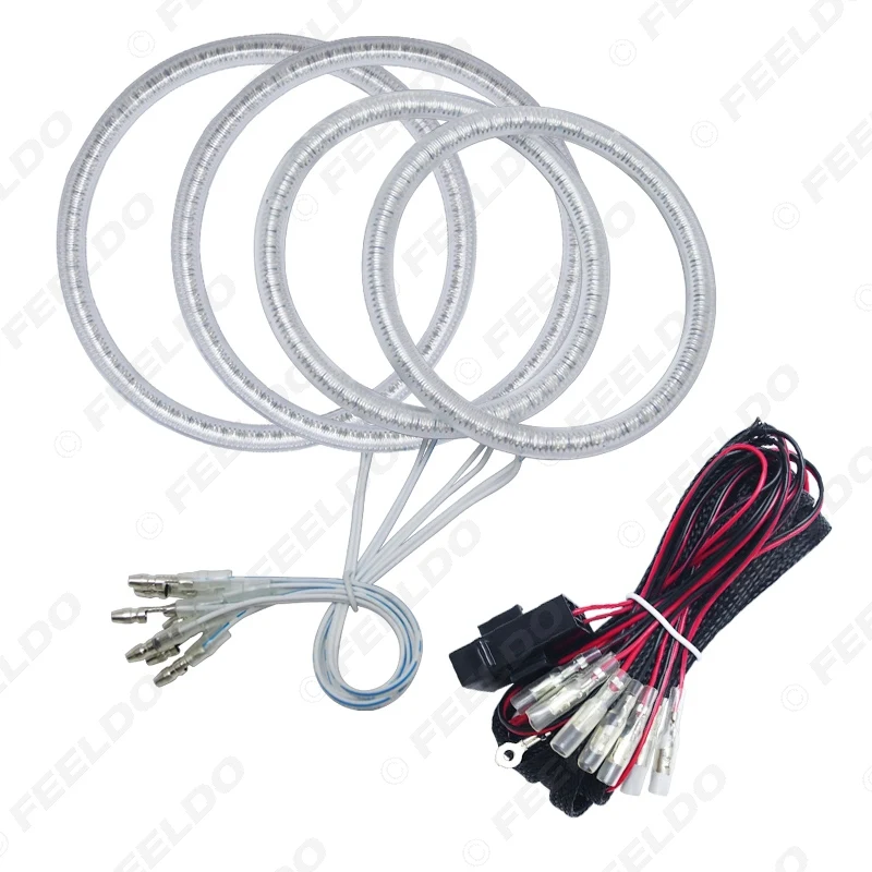 

FEELDO 1Set Auto SMD Angel Eyes Light Halo Rings DRL For BMW E92 Headlight White Yellow Blue #AM4839